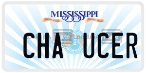 CHAUCER  license plate in MS