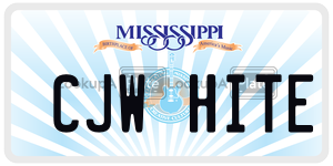 CJWHITE  license plate in MS