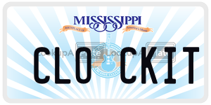CLOCKIT  license plate in MS
