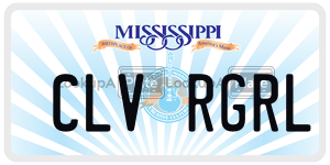 CLVRGRL  license plate in MS