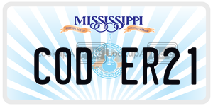 CODER21  license plate in MS