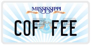 COFFEE  license plate in MS