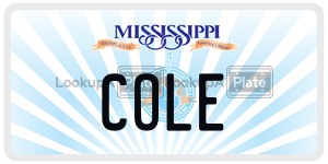 COLE  license plate in MS