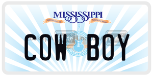 COWBOY  license plate in MS