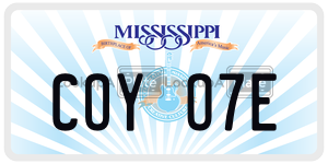 COYO7E  license plate in MS