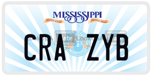 CRAZYB  license plate in MS