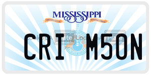 CRIM5ON  license plate in MS