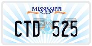 CTD525  license plate in MS