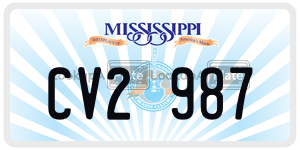 CV2987  license plate in MS