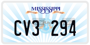 CV3294  license plate in MS