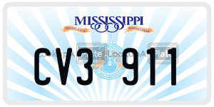 CV3911  license plate in MS
