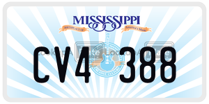 CV4388  license plate in MS