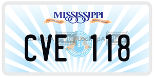 CVE118  license plate in MS