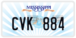 CVK884  license plate in MS