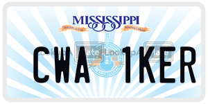 CWA1KER  license plate in MS