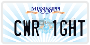 CWR1GHT  license plate in MS