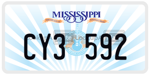 CY3592  license plate in MS