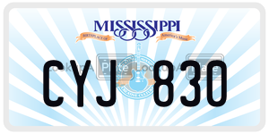 CYJ830  license plate in MS