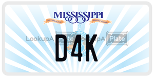 D4K  license plate in MS