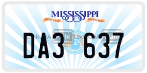 DA3637  license plate in MS