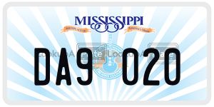 DA9020  license plate in MS