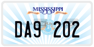 DA9202  license plate in MS