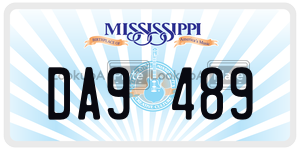 DA9489  license plate in MS