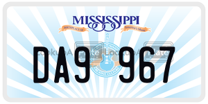 DA9967  license plate in MS
