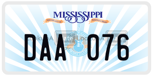 DAA076  license plate in MS
