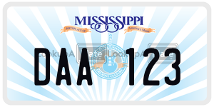 DAA123 license plate in Mississippi