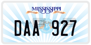 DAA927  license plate in MS