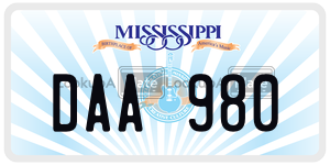 DAA980  license plate in MS