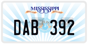 DAB392  license plate in MS