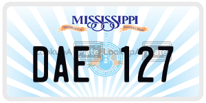 DAE127  license plate in MS