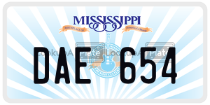 DAE654  license plate in MS