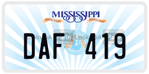 DAF419  license plate in MS