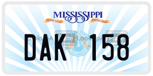 DAK158 license plate in Mississippi