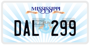 DAL299  license plate in MS