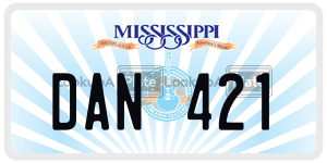 DAN421  license plate in MS