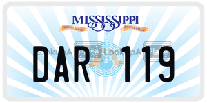 DAR119  license plate in MS
