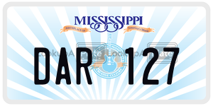 DAR127  license plate in MS