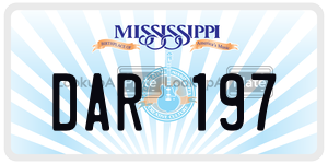 DAR197  license plate in MS