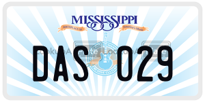 DAS029  license plate in MS