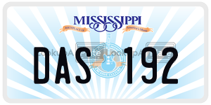 DAS192  license plate in MS