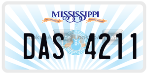 DAS4211  license plate in MS