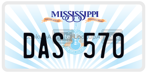 DAS570  license plate in MS