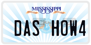 DASHOW4  license plate in MS