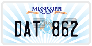 DAT862 license plate in Mississippi