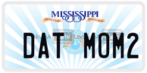 DATMOM2  license plate in MS