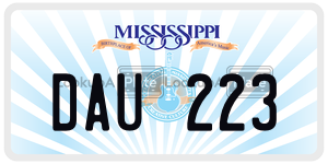 DAU223  license plate in MS